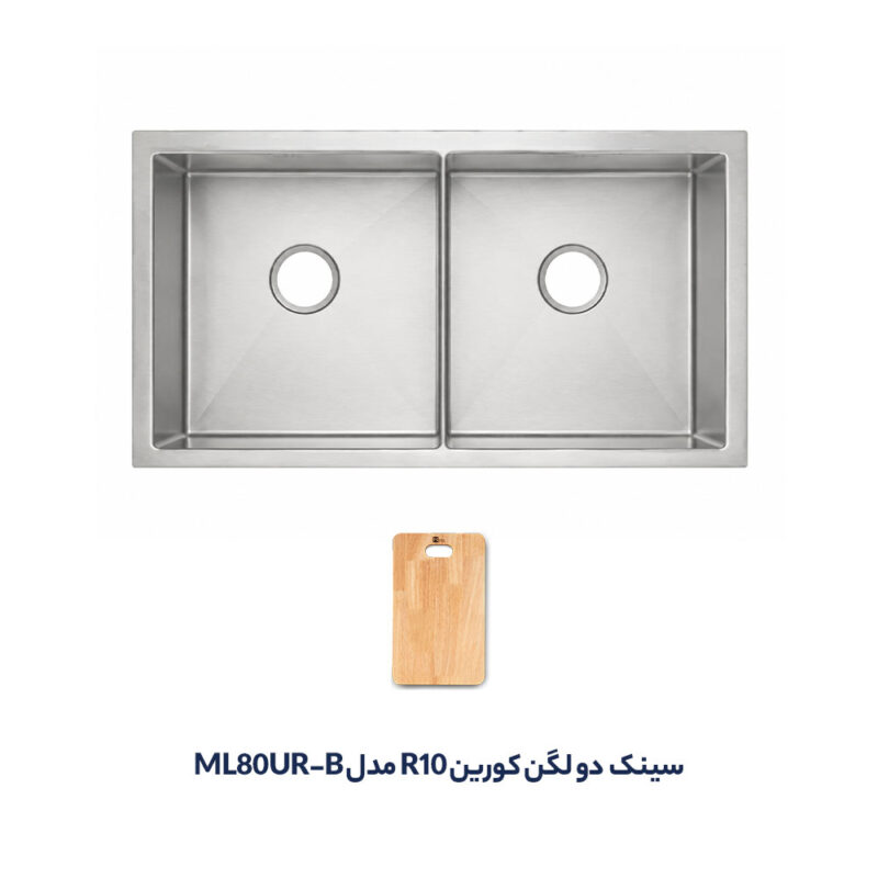 سینک باکسی زیرکار دو لگن متا مدل ML802UR-B با گوشه‌های منحنی